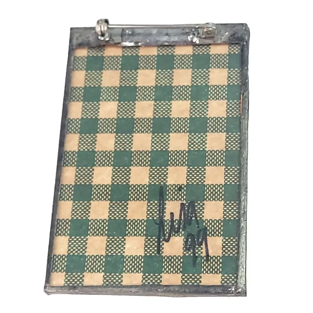 Lisa Hindsley Schureman Signed 1999‎ July 4th Stamp Pin BlueHouse Flag Sparklers
